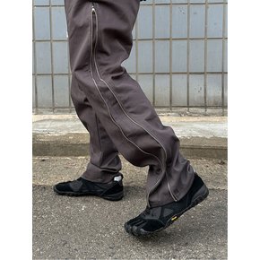 COTTON SIDE LINE ZIPPER PANTS (CHARCOAL)