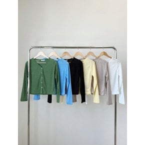 슬림 골지 크롭 섹시 데일리 캐주얼 6컬러 여성 가성비 가디건