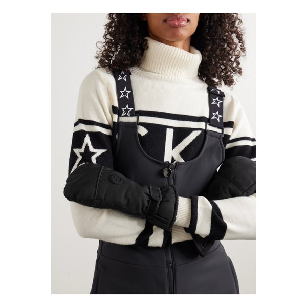 이브살로몬 가죽 트리밍 아플리케 패딩 셸 스키 벙어리장갑 블랙 46376663162873917