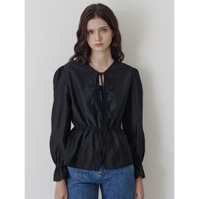 [24FW] Ella Ribbon Black blouse