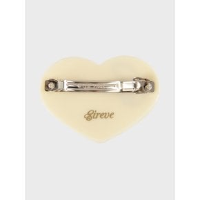 LOGO HEART BARRETTE_CREAM