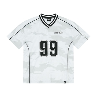 제이미웨스트 NO.99 V넥 매쉬 카모 티셔츠 (화이트)