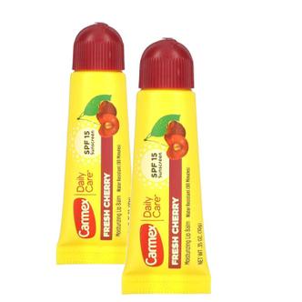  미국직구 Carmex 카멕스 데일리 케어 선스크린 립밤 SPF15 프레쉬 체리 10g 2팩