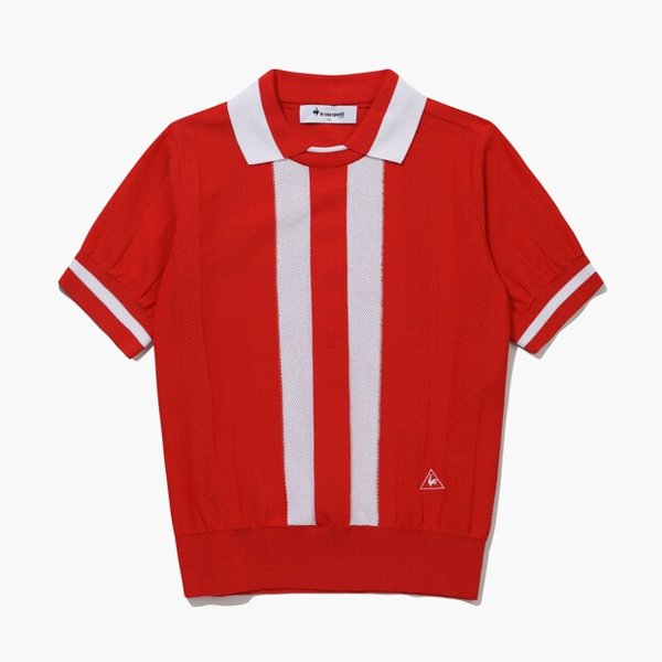 [여주점] 여성 라인 포인트 반팔 카라 스웨터 GQ122LKP32  VIRE