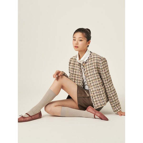 트위드 쇼트 재킷  베이지 (BF5811C01A)