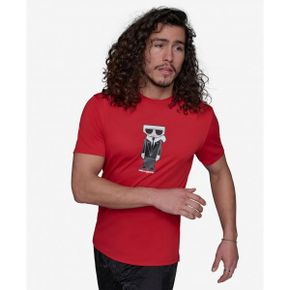 칼라거펠트 맨즈 Short-Sleeve Karl Doll Rashguard - Haute 레드 27004628 1388482