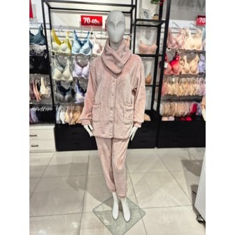 비너스 [시흥점] S 비너스) 따수미 극세사 솔리드 여성 홈웨어 셋트 + 목도리 VEP388FS-PK