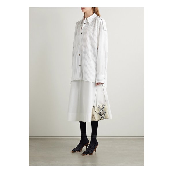 케이트 타말 오버사이즈 스트라이프 코튼 포플린 셔츠 화이트 1647597340066433