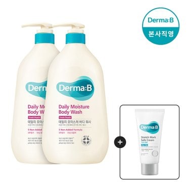 더마비 [1+1] 데일리 모이스처 바디워시 880ml [프레쉬피치] [GIFT] 튼살크림 30ml + 바디로션20ml +바디워시 30ml