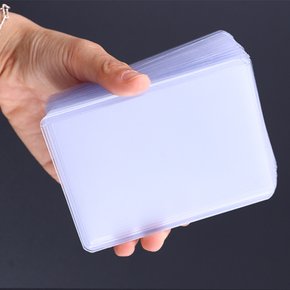 투명 카드 홀더 케이스 PVC 사원증 키링 카드홀더 포토카드 플라스틱 커버 교통 방수 포켓