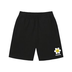 SMALL DAISY PEACEFUL LOGO 스웨트 하프 팬츠 - 블랙