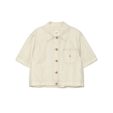 LEE 우먼 로코 포켓 나일론 스티치 반팔 셔츠 아이보리 LE2502SS61IV