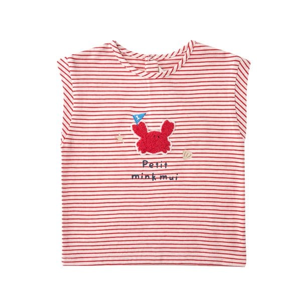 [여주점] [오프라벨 여주점] 밍크뮤 (RD) 크랩레터링민소매티셔츠 (35315-333-01)