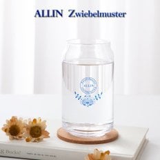 ALLIN 알린 쯔비벨블루 북유럽풍 비어캔글라스 카페유리컵 480ML 6P (알린코르크컵받침6P증정)