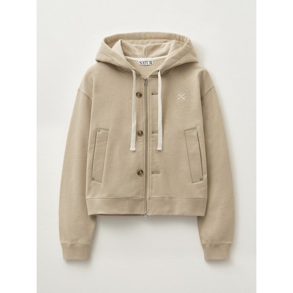 테오 코튼 올 데이 후드 집업_베이지
