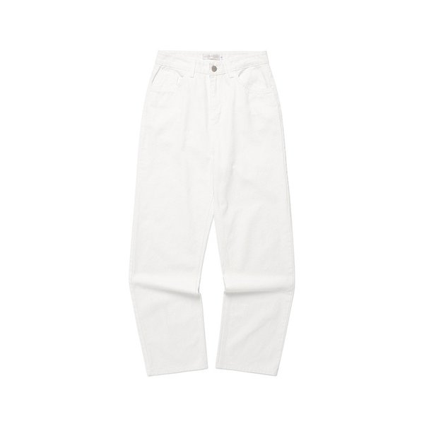 Semi-wide Denim Pants_White