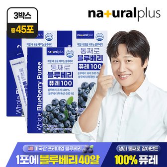내츄럴플러스 [총 45포] 내츄럴플러스 통째로 블루베리 퓨레 100 15포 3박스