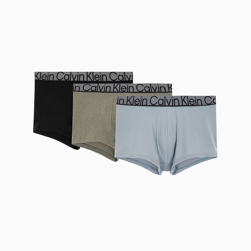 Calvin Klein Underwear 남성 그래파이트 로우 라이즈 트렁크 3PK NP2686O-P2G