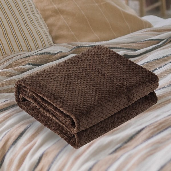 겨울엔 극세사 항공담요(100x150cm) (브라운)