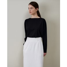BOAT NECK TEE BLACK  보트넥 티 블랙