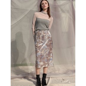 Claude Sunrise Velvet Midi Skirt_Brown