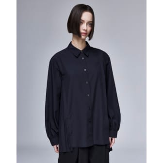 송지오 [파주점] [송지오우먼]송지오 어시메트릭 플리츠 셔츠 블랙 WH2SH300BK