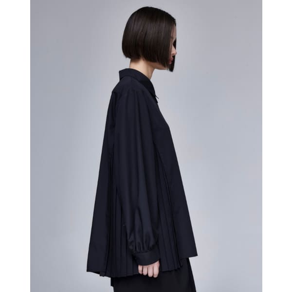 [파주점] [송지오우먼]송지오 어시메트릭 플리츠 셔츠 블랙 WH2SH300BK