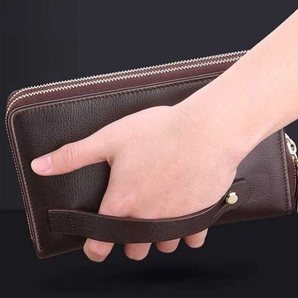 [옷자락] 남성 클래식 더블지퍼 사각형 클러치백