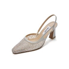 Glitter Mesh Slingback_Ivory