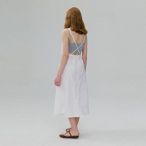 Drawstring Backless Dress_WHITE