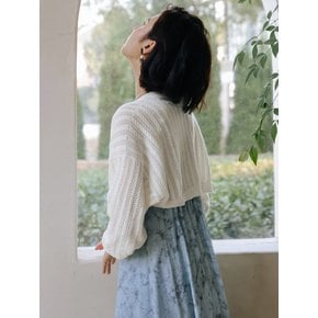 LS_White weave bolero cardigan