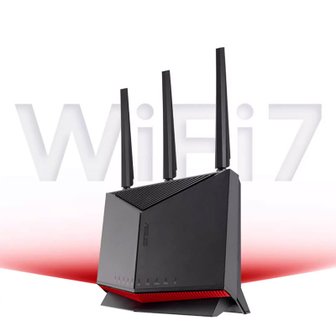 ASUS BE86U 톱니상어 공유기 WiFi7 e스포츠 AI 라우터 3단식 게임 가속 6800Mbps