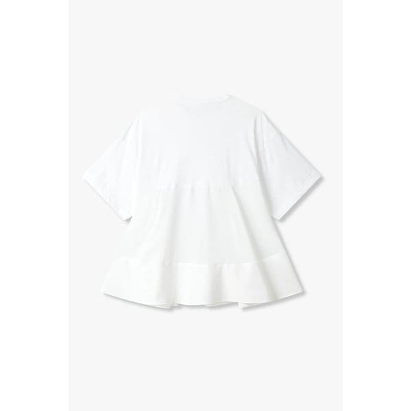 크루넥 플레어 도킹 티셔츠 (화이트) EN15108031000