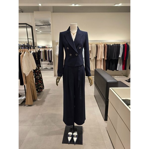 [파주점] 세트 더블 크롭 자켓 + 벨티드 와이드 팬츠 JS6B0JK362,JS6B0SL362