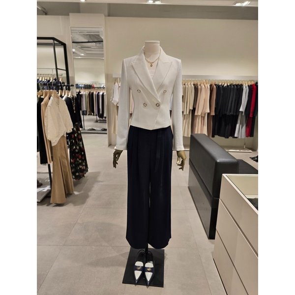 [파주점] 세트 더블 크롭 자켓 + 벨티드 와이드 팬츠 JS6B0JK362,JS6B0SL362