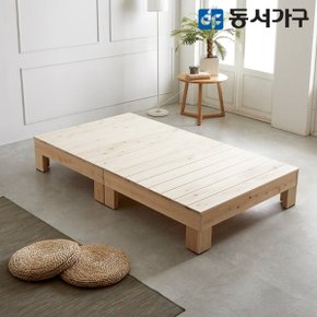 힐링 피톤치드 무헤드 편백나무 ALL 원목 프레임 싱글 S 침대 (매트...