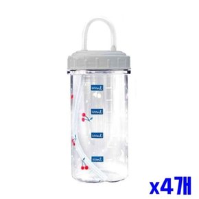 체리 투명 빨대 물병 500ml x4개묶음 휴대물통 (WF7D330)