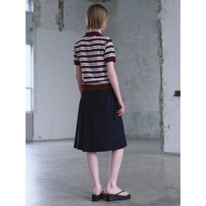 [Soft Cotton] Stripe Collar Knit Pullover  Wine (KE6351M01Z)