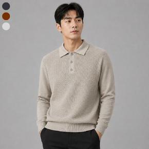 [니콜생지르][A] 남성 긴팔 카라 니트 티셔츠 3종 1택