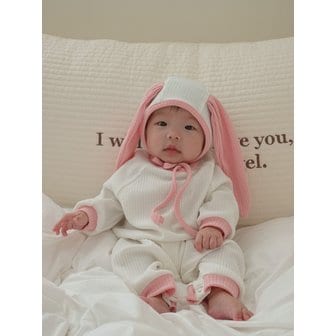 씨엘드마망 버니 베베 슈트+보넷set_ 아이보리