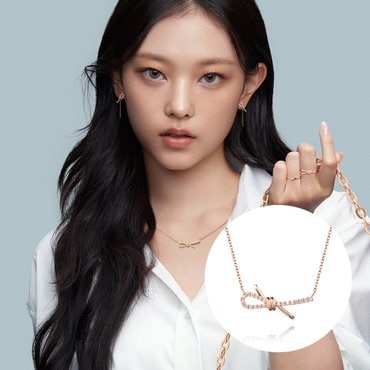 스톤헨지 Love Knot 14K 큐빅 목걸이 SA24C20T