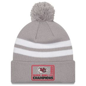 [해외] 1055058 NFL [캔자스시티 치프스] Super Bowl LVII Champions Top Stripe Cuffed Pom Kni