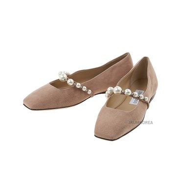 지미추 여성 에이드 스웨이드 플랫슈즈 ADE FLAT SZR BALLET PINK WHITE