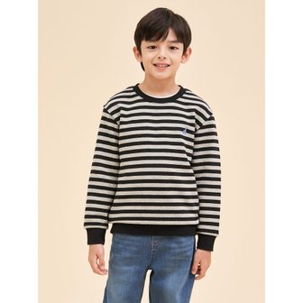 빈폴키즈 *시즌오프30%*[BEANPOLE KIDS] 스트라이프 스웨트 셔츠  블랙 (BI4141U085)