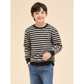 *시즌오프30%*[BEANPOLE KIDS] 스트라이프 스웨트 셔츠  블랙 (BI4141U085)