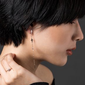 14K 18K 롱귀걸이 드롭 체인 롱 큐 언발 십자가귀걸이 명품 귀걸이선물