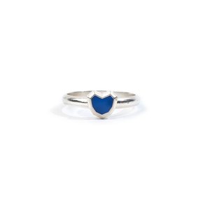 SILVER EPOXY HEART RING