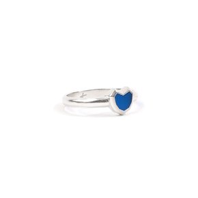 SILVER EPOXY HEART RING