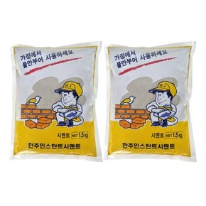 철물팩토리 시멘트 1.5kg 2개 셀프 미장 보수 모르타르