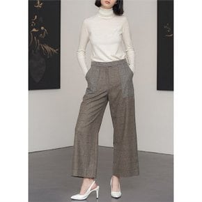 WOOL CHECKED WIDE LEG PANTS (1984712)